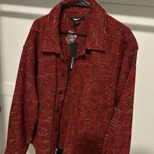 Nanushka Red Patterned Men's Shirt Jacket